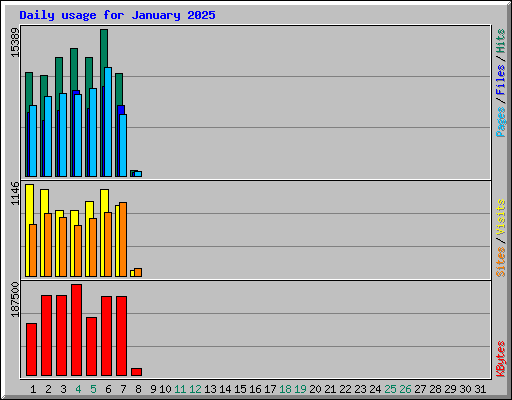 Daily usage for January 2025