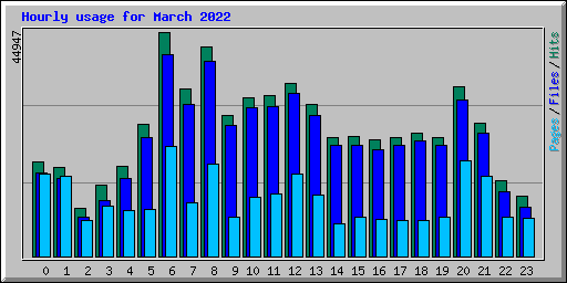 Hourly usage for March 2022