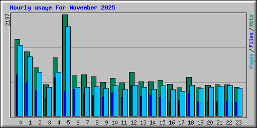 Hourly usage for November 2025